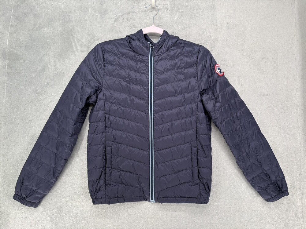 Rokka & Rolla Kids Hooded Down Puffer Jacket Youth XL 14-16 Navy Blue Full Zip